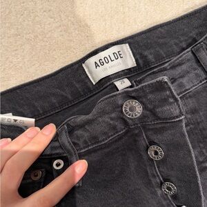 Agolde Women's Washed Black Ankle Jeans